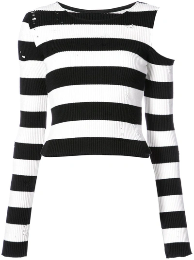 Shop Amiri Shoulderless Striped Top