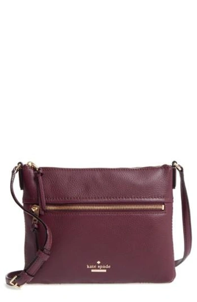Shop Kate Spade Jackson Street - Gabriele Leather Crossbody Bag - Purple In Plum