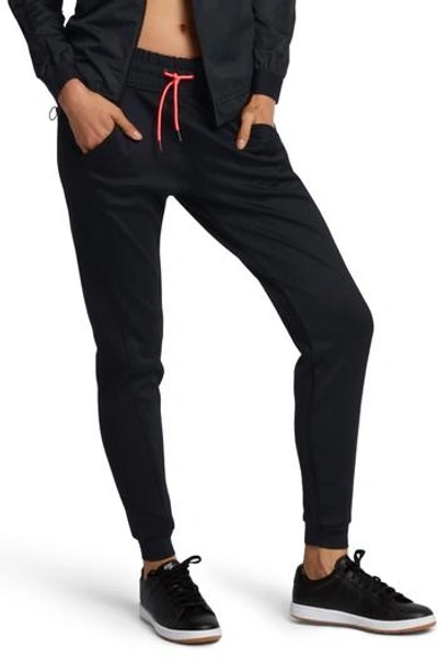 Shop Nike Court Tennis Pants In Black/ Hot Punch/ White
