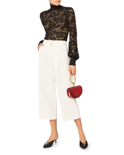 Shop Adam Lippes Cady Pleated Culottes In Ivory