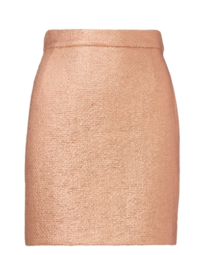 Carven Rose Gold Mini Skirt | ModeSens
