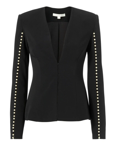 Shop Jonathan Simkhai Pearl Studded Jacket Black