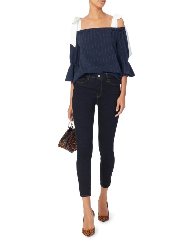 Shop L Agence Margot High-rise Skinny Jeans In Denim-drk