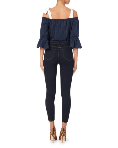 Shop L Agence Margot High-rise Skinny Jeans In Denim-drk