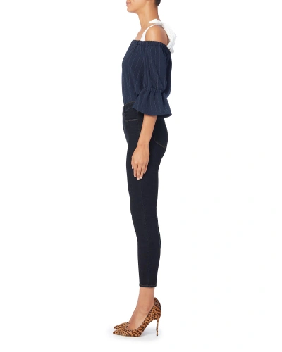 Shop L Agence Margot High-rise Skinny Jeans In Denim-drk