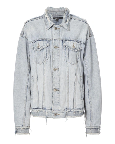 Shop Ksubi Chillz Oversized Ripped Denim Jacket In Denim-lt 3