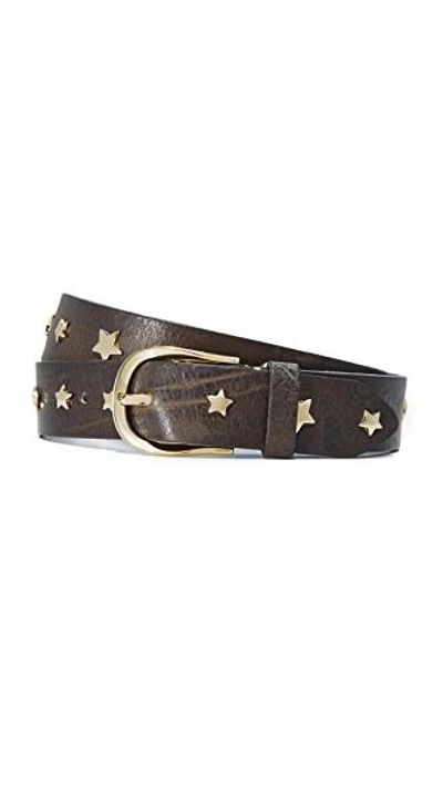 Shop B. Belt Star Studded Belt In Charcoal