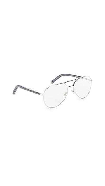 Shop Super Sunglasses Numero 34 Glasses In Silver/clear