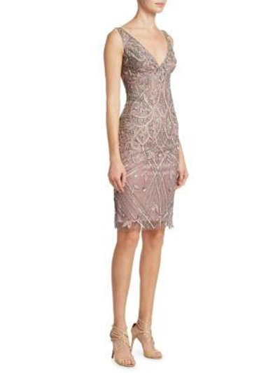 Shop Theia Sleeveless Cocktail Dress In Rose Grey