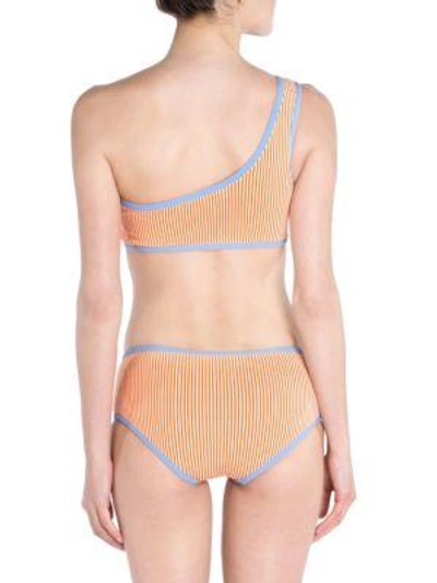 Shop Fendi One-shoulder Two-piece Bikini Set In Orange