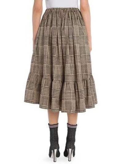 Shop Fendi Prince Of Wales Check Skirt In Black-white
