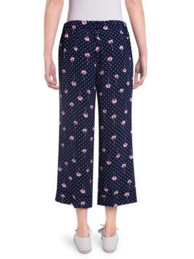 Shop Miu Miu Cropped Pyjama Trousers In Blue White