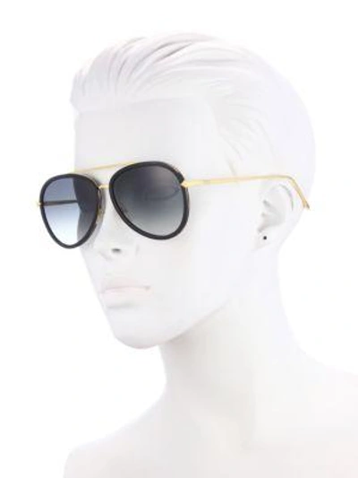 Shop Fendi 57mm Aviator Sunglasses In Black