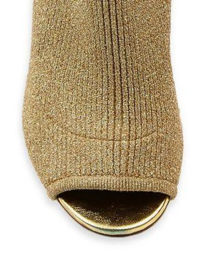 Shop Miu Miu Glitter Sock Pumps In Argento