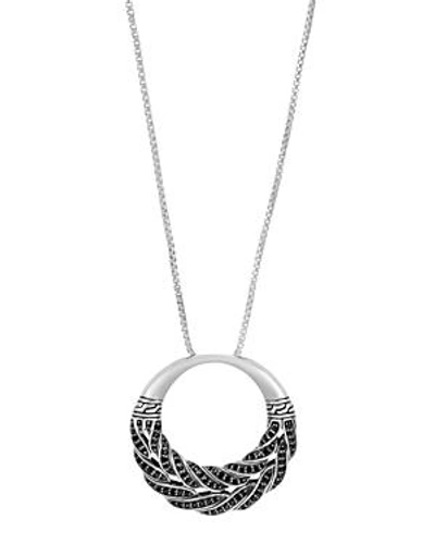 Shop John Hardy Sterling Silver Classic Chain Box Chain Pendant Necklace With Black Sapphire, 32 In Black/silver