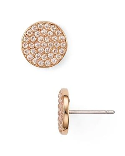 Shop Kate Spade New York Pave Circle Earrings In Blush