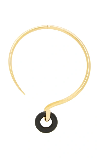Shop Charlotte Chesnais Swing Wood And Gold-dipped Necklace