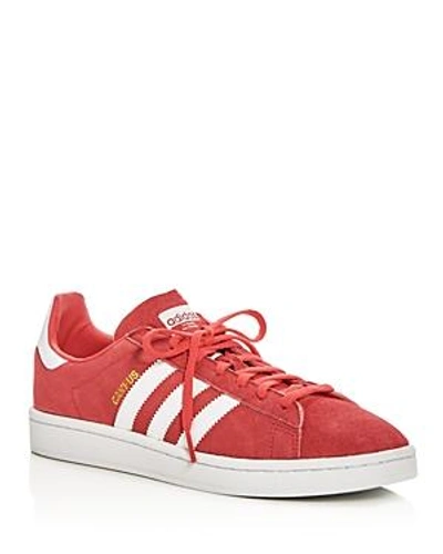 Shop Adidas Originals Women's Campus Nubuck Lace Up Sneakers In Core Pink/crystal White