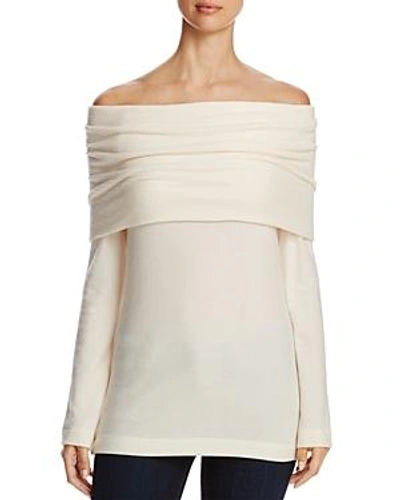 Shop Three Dots Off-the-shoulder Sweater In Cream