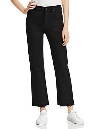 Shop Derek Lam 10 Crosby Gia Ankle Mid-rise Cropped Jeans In Black