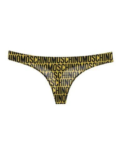Shop Moschino Underwear G-string In Yellow