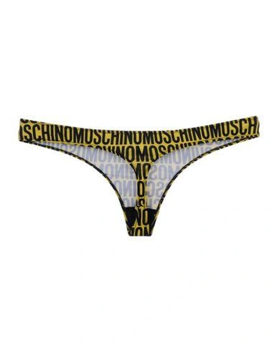 Shop Moschino Underwear G-string In Yellow
