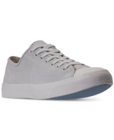 Shop Converse Men's Jack Purcell Suede Low-top Casual Sneakers From Finish Line In Egret