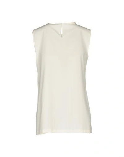 Shop Dolce & Gabbana Woman Top White Size 4 Silk, Elastane