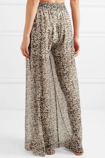 Shop Zimmermann Printed Silk-crepon Wide-leg Pants