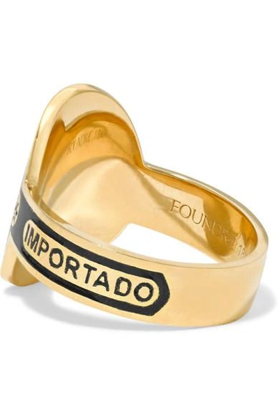 Shop Foundrae Dream 18-karat Gold, Diamond And Enamel Ring