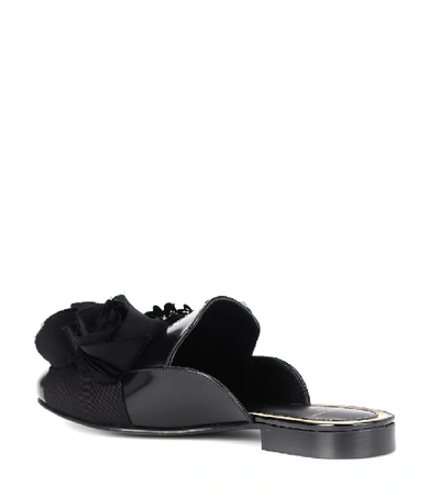 Shop Lanvin Embellished Leather Mules In Black