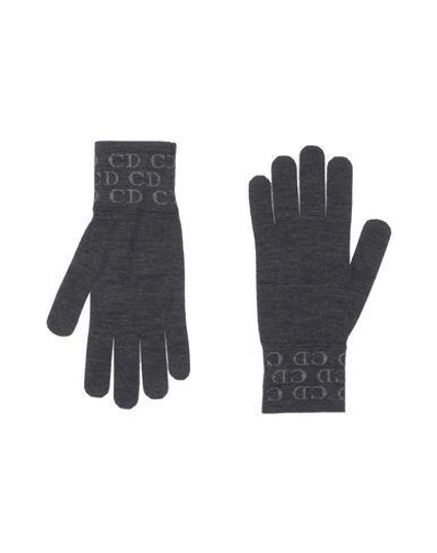Shop Dior Gloves In Steel Grey