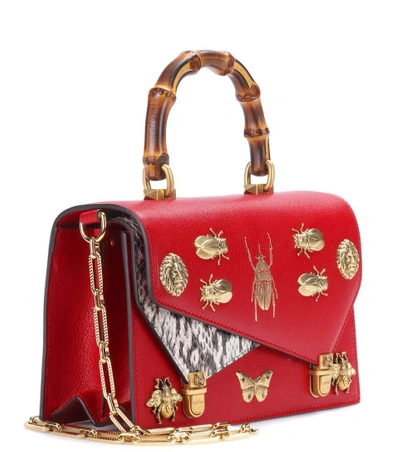 Shop Gucci Ottilia Small Leather Shoulder Bag In Red