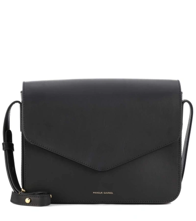 Shop Mansur Gavriel Envelope Leather Crossbody Bag In Black