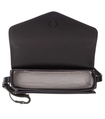 Shop Mansur Gavriel Envelope Leather Crossbody Bag In Black
