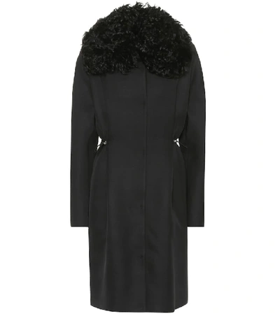 Shop Moncler Stuart Wool And Silk Coat In Black