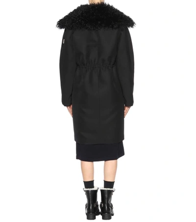 Shop Moncler Stuart Wool And Silk Coat In Black