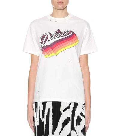 Shop Golden Goose Printed Cotton T-shirt In Off White 