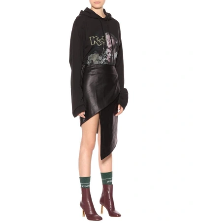 Shop Vetements Asymmetric Leather Skirt In Black