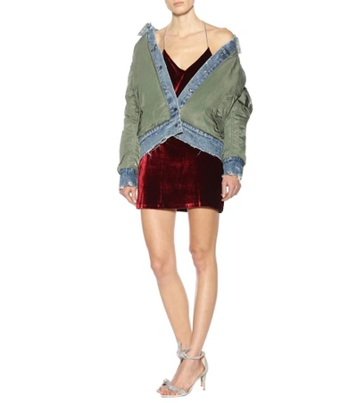 Shop Amiri Reversible Bomber Jacket In Olive Light Iedigo Tiet