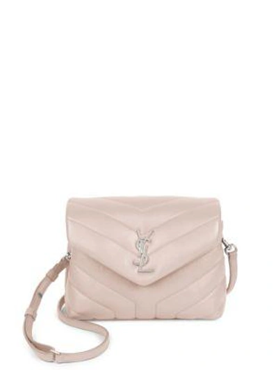 Shop Saint Laurent Toy Lou Lou Chain Strap Shoulder Bag In Marble Pink
