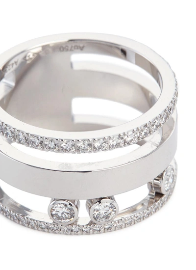 Shop Messika 'move Romane' Diamond 18k White Gold Three Row Ring