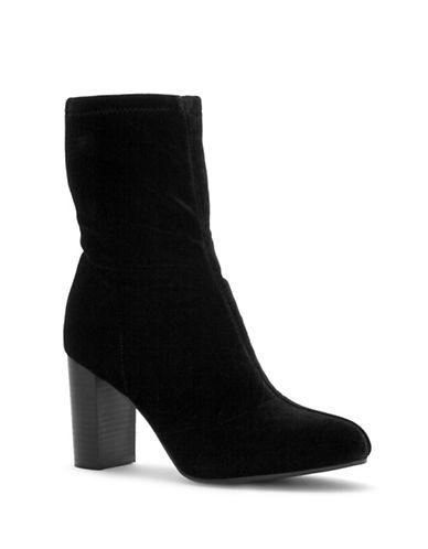 velvet boots black