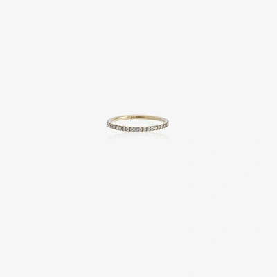 Shop Ileana Makri 14k Yellow Gold Thread Band Y-d Diamond Ring In Metallic