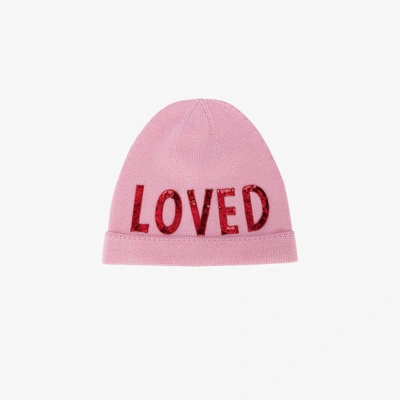 Shop Gucci Loved Beanie In Pink&purple