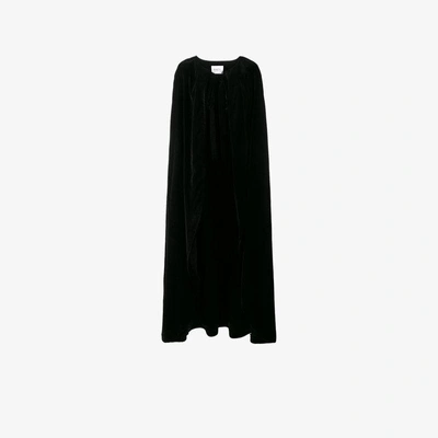 Shop Racil Full Length Velvet Cape In Black