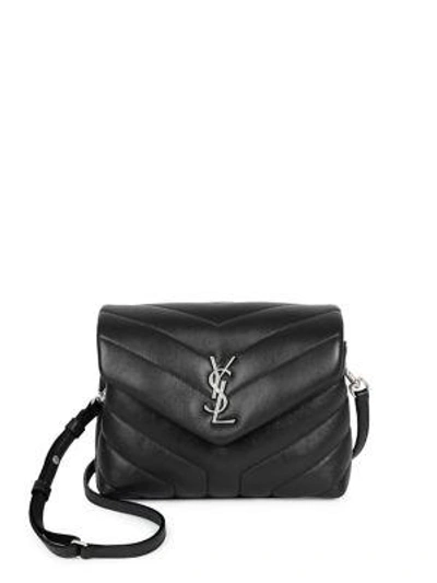 Shop Saint Laurent Toy Lou Lou Crossbody Flap Bag In Denim Blue