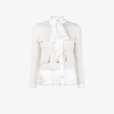 Shop Vetements Blouse Lined Cropped Tailored Jacket In Nude&neutrals