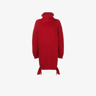 Shop Balenciaga Long Sleeved Turtle Neck In Red