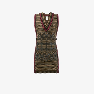 Shop Fendi Embroidered Knitted Vest In White